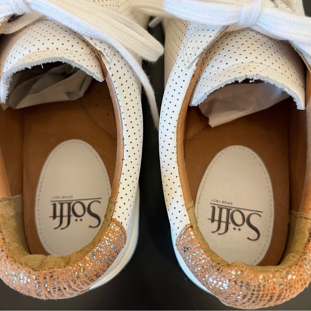 Sofft White Somers Tie Perforated Sneaker 10 - Picture 3 of 11